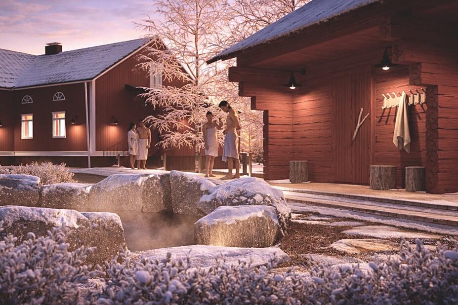 Niskalaan on suunniteltu latukahvilaa ja saunamaailmaa, jossa pääsee perinteiseen suomalaiseen saunatunnelmaan.