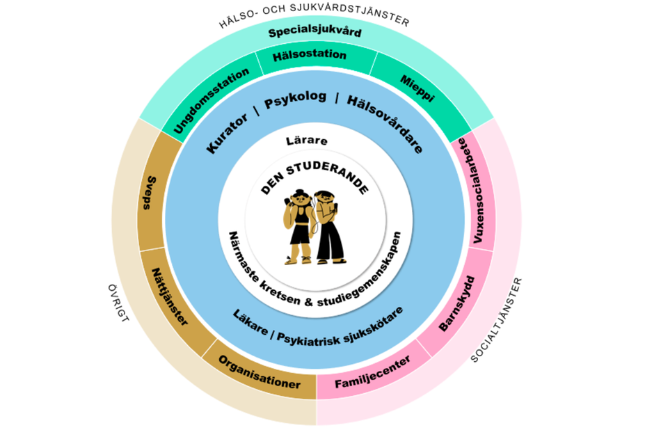 Grafisk beskrivning om elevhälsotjänsterna.