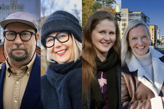 Paavo Arhinmäki, Johanna Laisaari, Reetta Vanhanen ja Maarit Vierunen kuvakollaasissa.