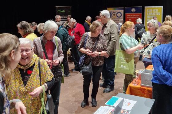People at mini-fairs.