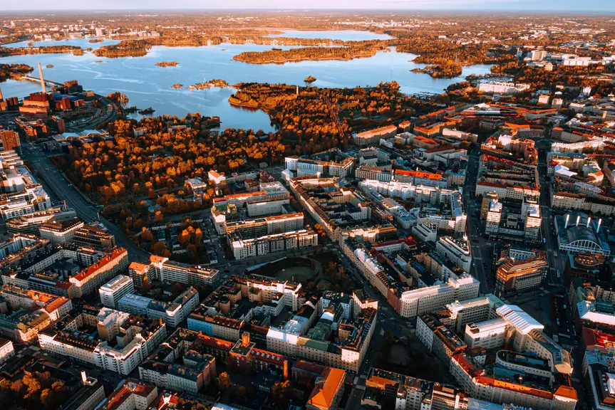 Ilmakuva Helsingistä.
