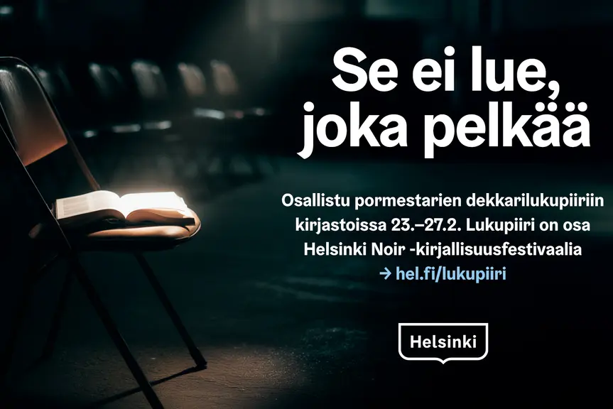 Se ei lue joka pelkää -lukupiirin mainos.