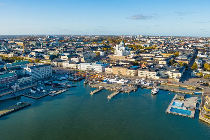 Aerial view of Helsinki
