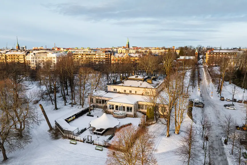 Dronekuva Kaivohuoneesta.