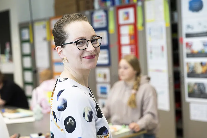 Emma Cerdà koululuokassa
