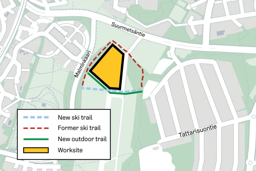 Map of the worksite and outdoor trails.