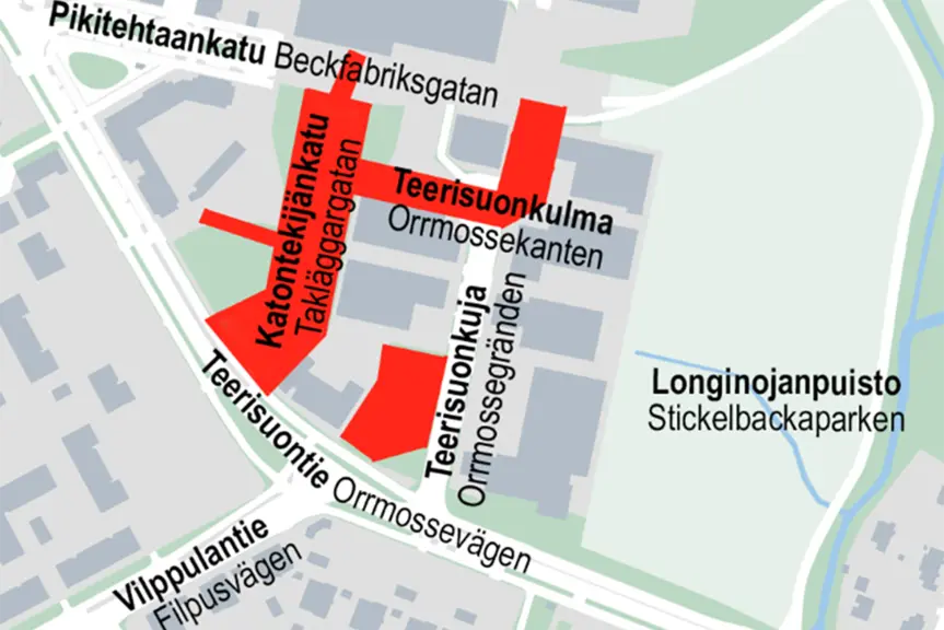 Työalue kartalla.