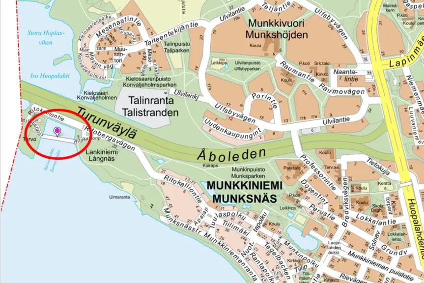 Tarvonsalmen silta kartalla.