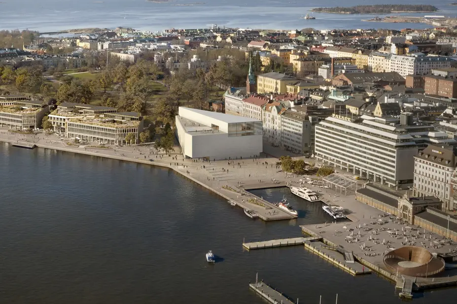 Havainnekuva, ehdotus Moby, uuden arkkitehtuuri- ja designmuseon suunnittelukilpailu.