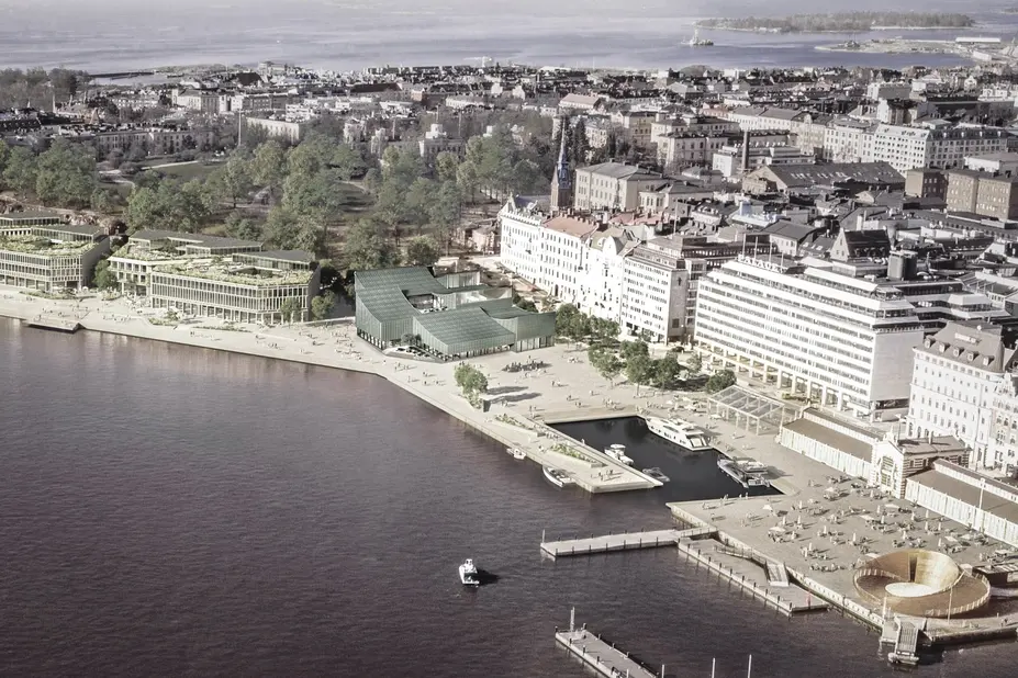 Havainnekuva, ehdotus Tyrsky, uuden arkkitehtuuri- ja designmuseon suunnittelukilpailu.