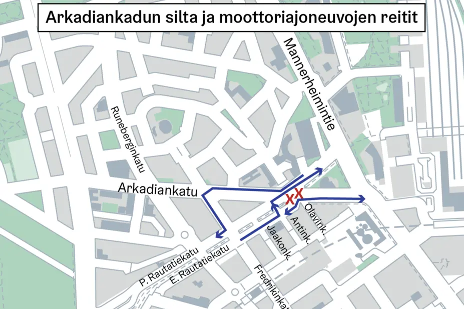 Moottoriajoneuvojen reitteihin tulee muutoksia tammikuussa sillan kohdalla ja sen ympäristössä. 