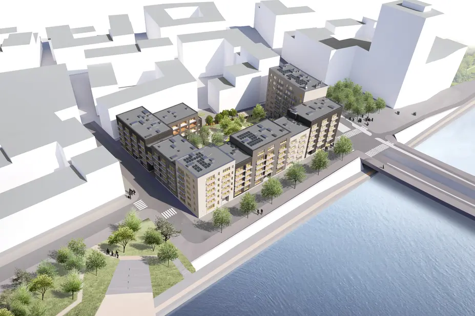 Havainnekuva Heka Jätkäsaari Melkinlaituri 4 ja As. Oy Helsingin Merenranta.
