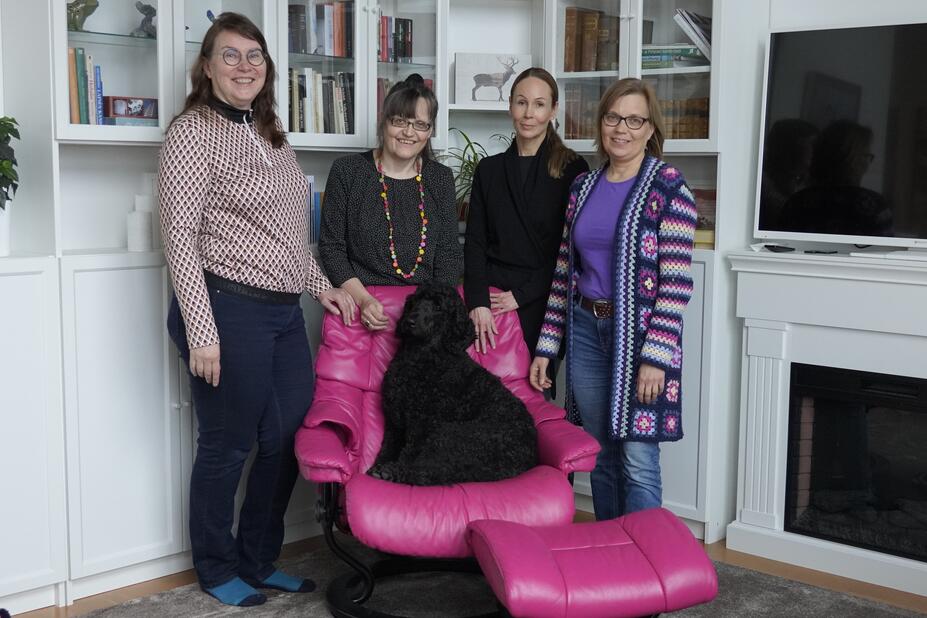 The family caregivers participating in the pilot are Maila Anttila, Kirsikka Kaila, Elise Liikala, and Ulla Pohjanmaa.