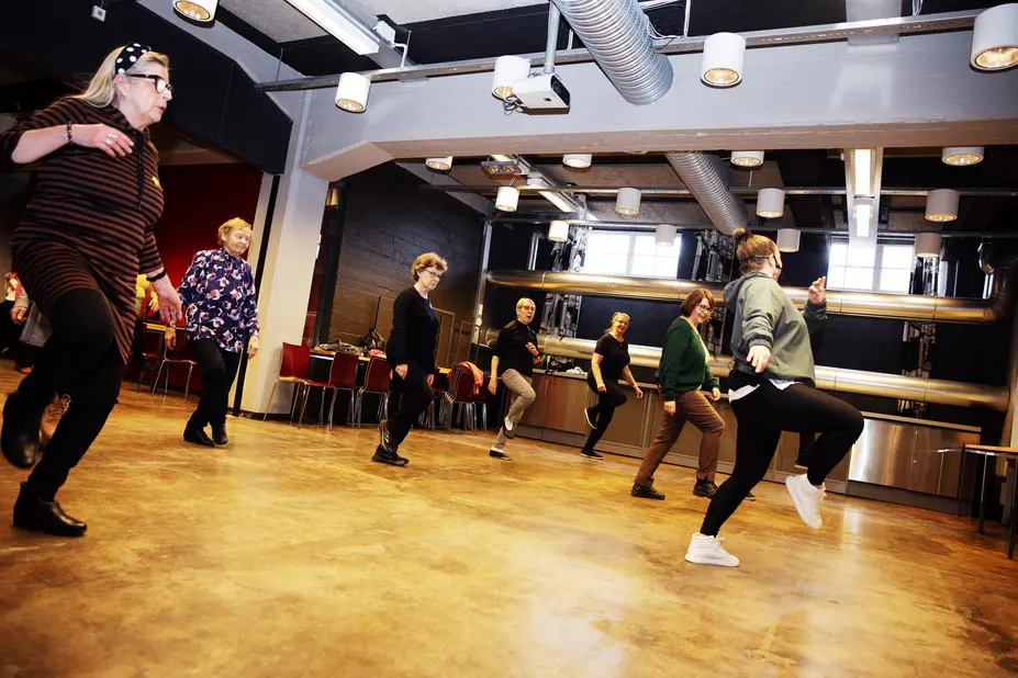 Pensioners exercising.
