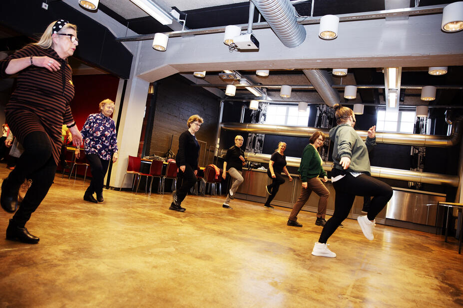 Pensioners exercising.