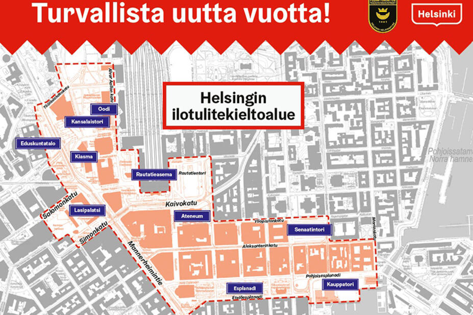 Karta över fyrverkeriförbudsområdet.