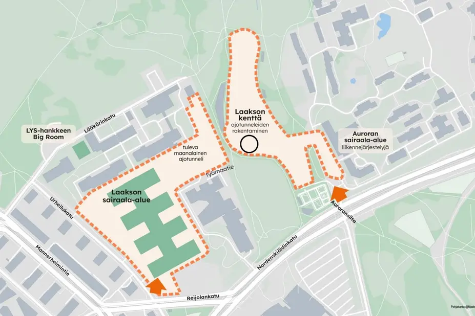 Katassa poausalue laakson kentällä