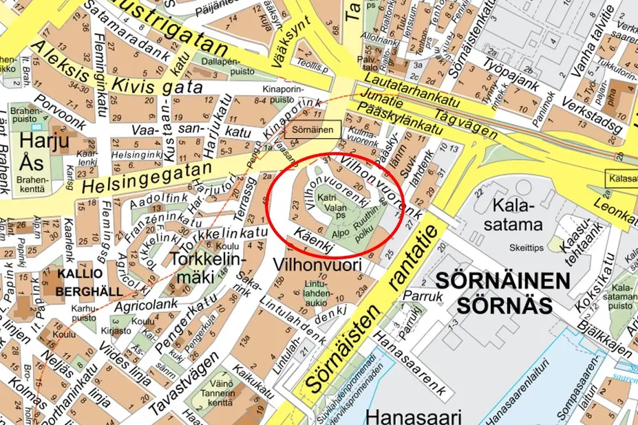 Puisto kartalla.