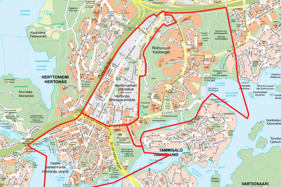 Karttakuva työskentelyalueesta.