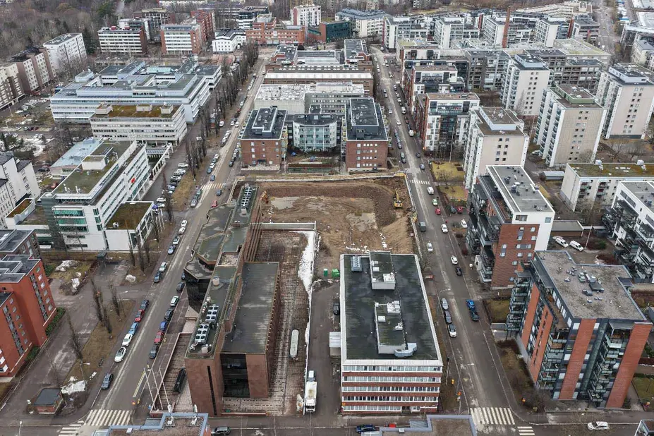 Ilmakuva Lauttasaaresta Vattuniemen alueelta.