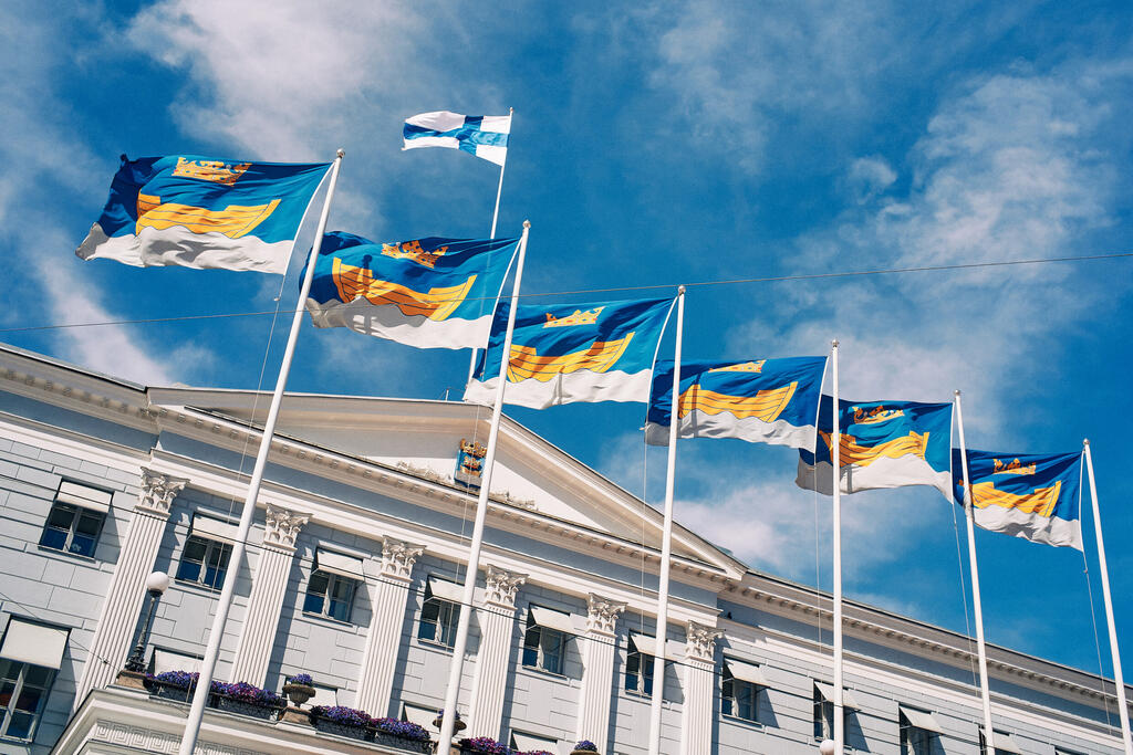 Helsinforsdagens flaggor.