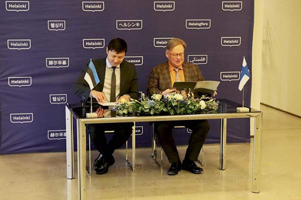 Tallinns borgmästare Mihhail Kõlvart och Helsingfors borgmästare Juhana Vartiainen undertecknade en uppdaterad version av samarbetsavtalet vid sitt möte 8.4.2022.