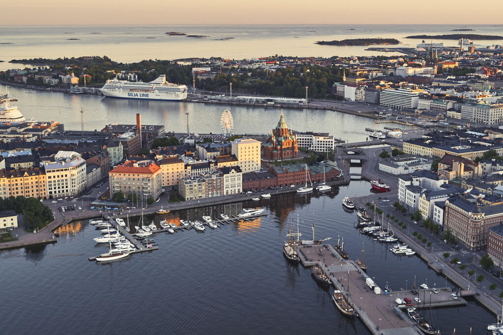  Flygfoto över Helsingfors centrum.