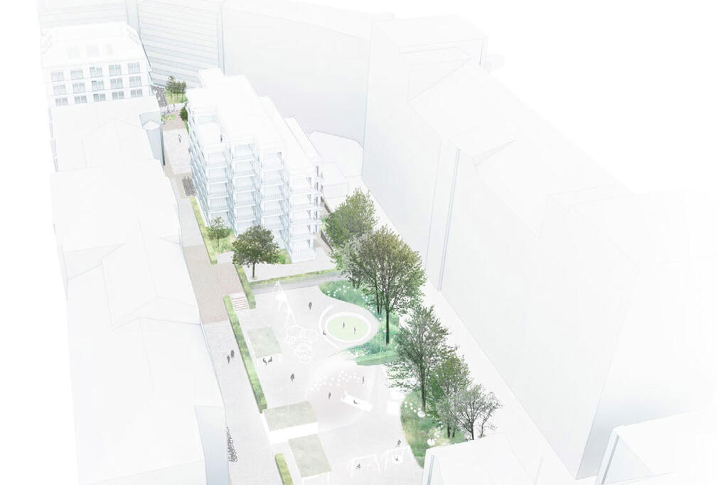 The courtyard of the day care centre would be located south of the new building. Photo: MASU Planning