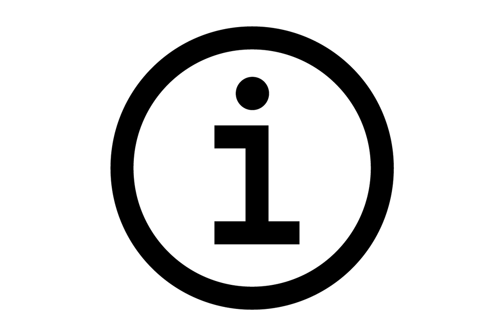 Black and white information icon.