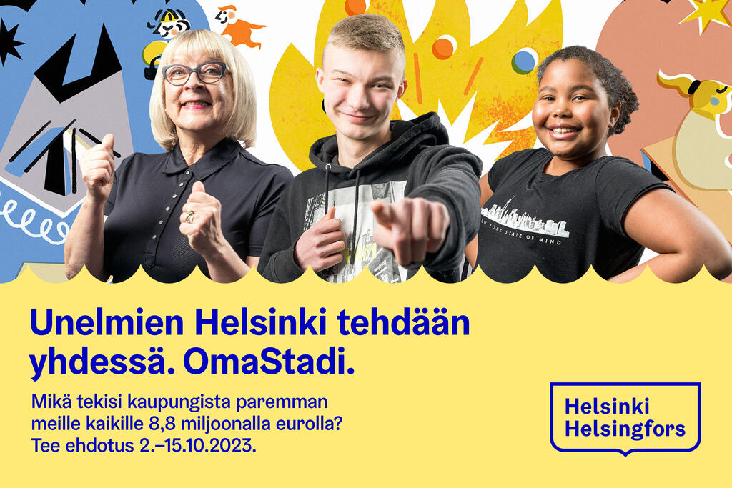 Osallistuvan budjetoinnin OmaStadi-ehdotuskierros käynnistyy maanantaina 2. lokakuuta.  Kuva: Helsingin kaupunki