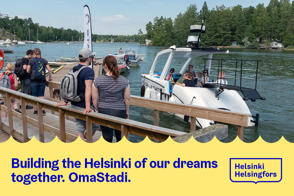 The charter boat service is one of the projects implemented through OmaStadi. Photo: City of Helsinki.