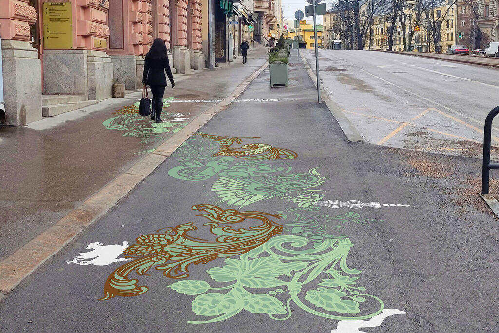 An illustration of the street painting.