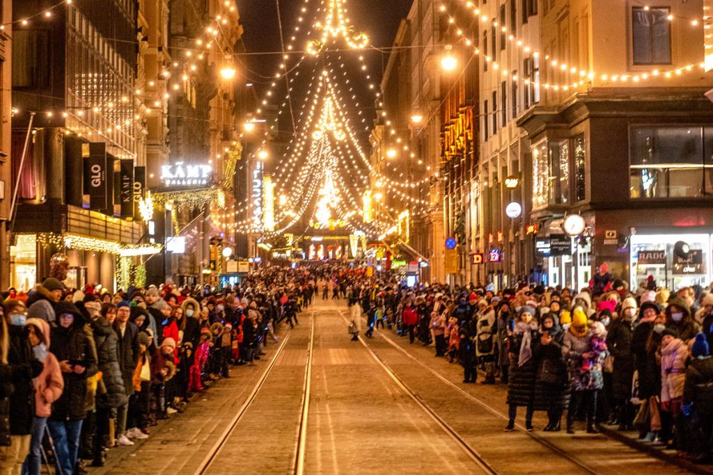 Julbelysningen på Alexandersgatan 2020. 