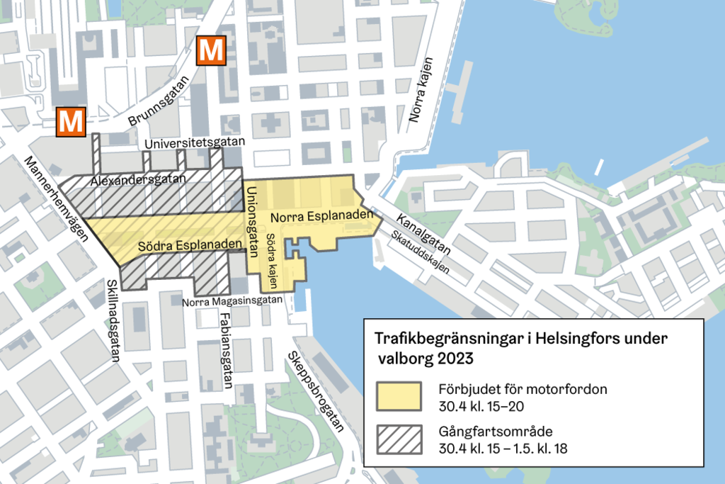 Trafikbegränsningar På Gatuområdena Invid Salutorget Och Esplanaderna ...