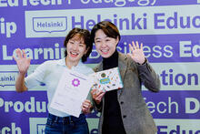 Bang Lee ja Nayoung Yoon osallistuivat EdTech Hautomo Helsinkiin.