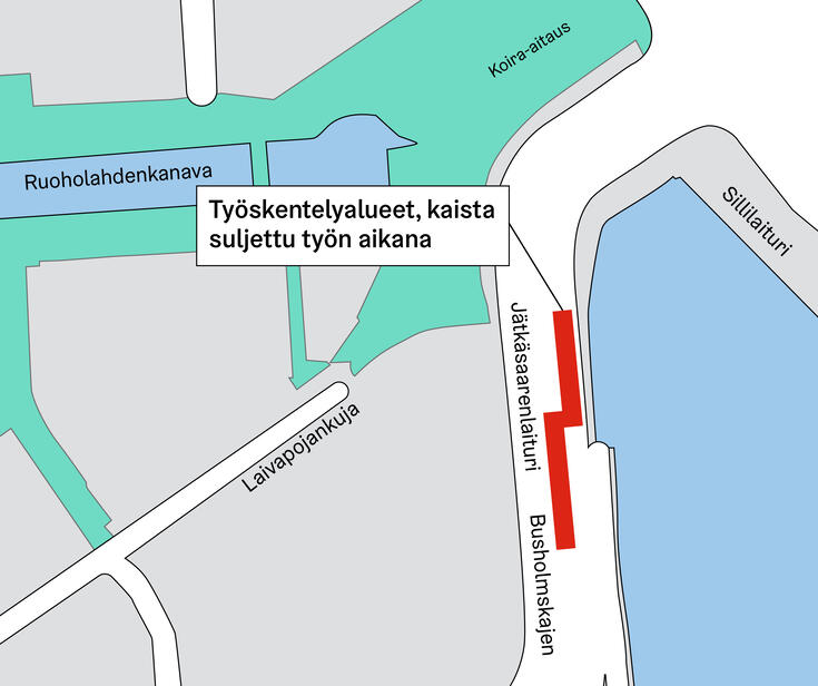 Piirroskartta yötöiden työalueesta
