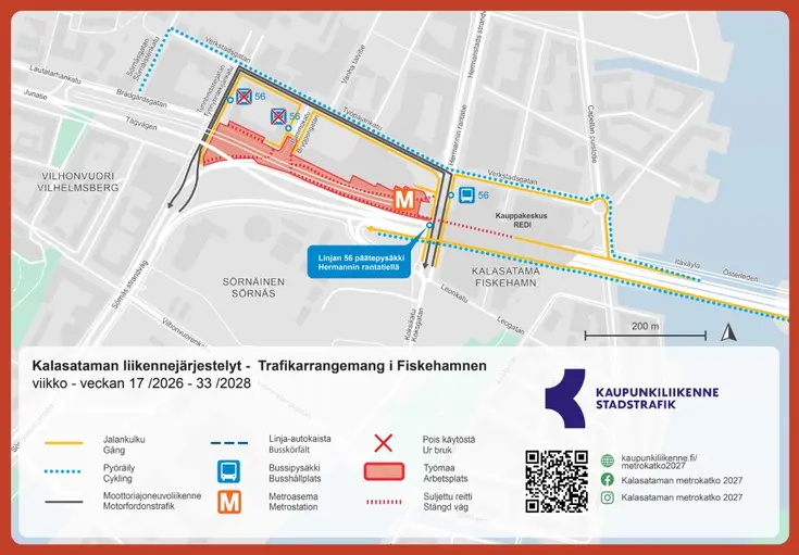 Karttakuva liikennejärjestelyistä