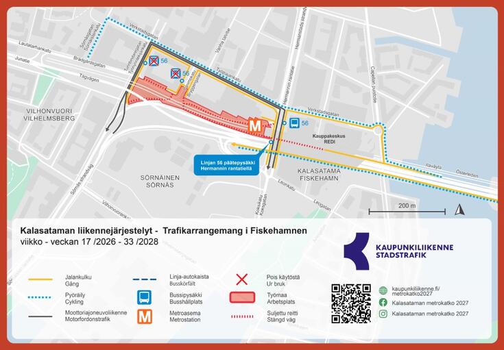 Karttakuva liikennejärjestelyistä