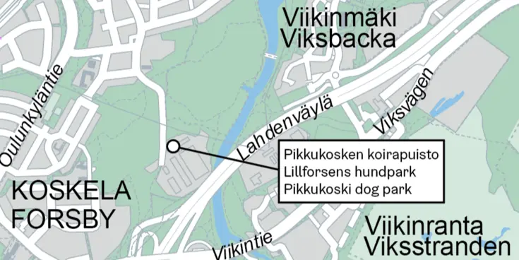 Dog park on the map.