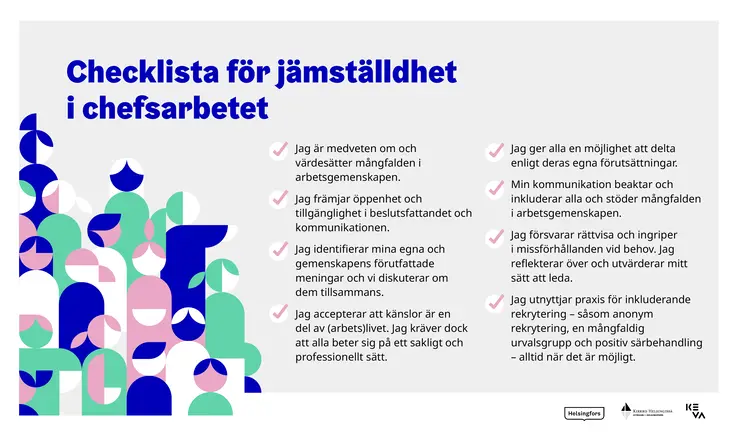 Checklista för jämställdhet i chefsarbetet