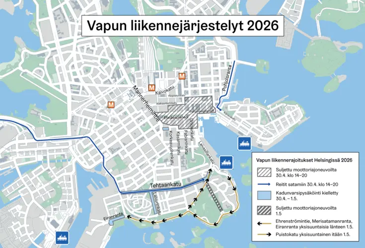 Karttakuva liikennejärjestelyistä.