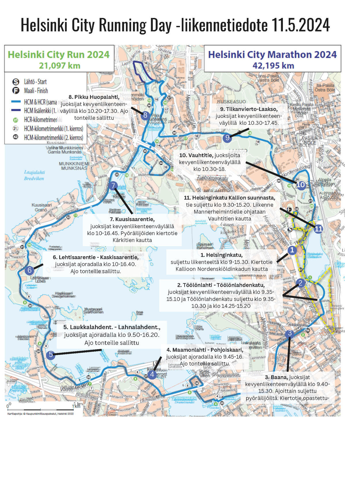 Kartta liikennejärjestelyistä. Kuva: HCRD-tapahtumaorganisaatio 