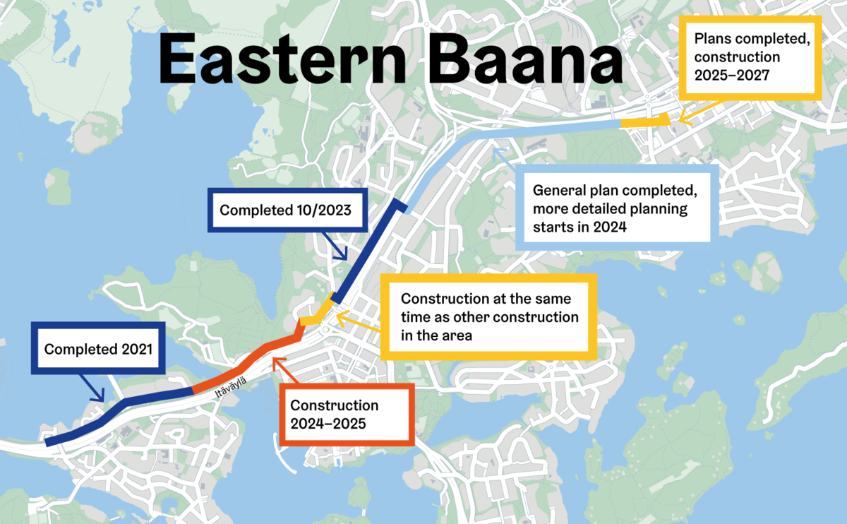 A map of Eastern Baana route.