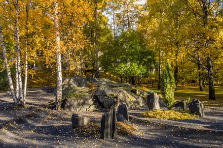 Roihuvuoren japanilaisvaikutteinen puutarha.
