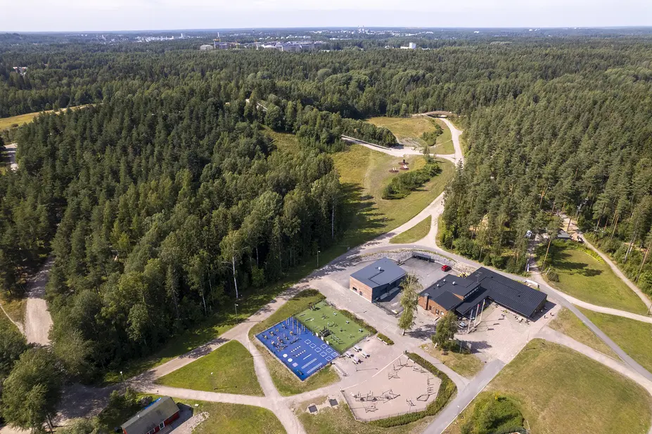 Ilmakuva Paloheinän ulkoilualueesta. 