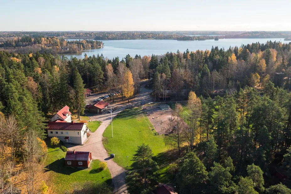 Ilmakuva Pirttimäen ulkoilualueesta.
