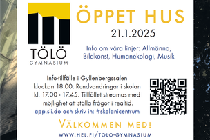 Öppet hus den 21.1.2025 kl.18.00.