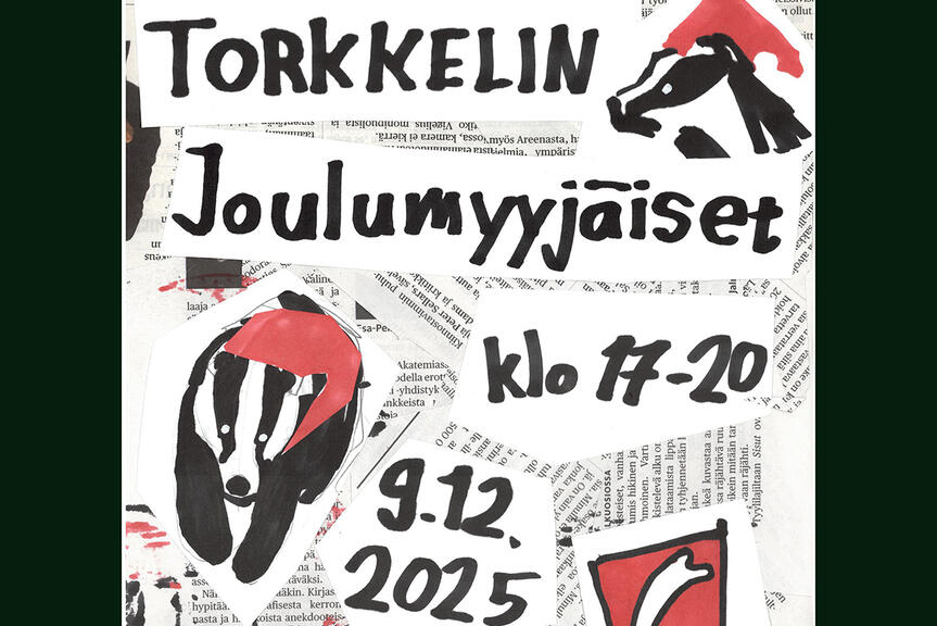Mäyriä Torkkelin joulumyyjäistein julisteessa.