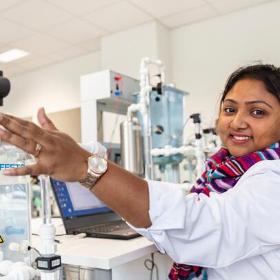 Student inom processindustrin.