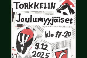 Mäyriä Torkkelin joulumyyjäistein julisteessa.